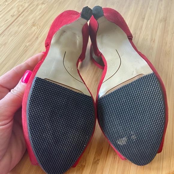 Red Suede Heels by Nine West with Box-Size 8 - Picture 4 of 13
